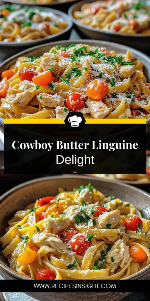 Indulge in the deliciously unique Cowboy Butter Chicken Linguine, a pasta dish that beautifully fuses rich Italian flavors with a rustic twist. This recipe features succulent chicken, vibrant herbs, and the star ingredient—cowboy butter—that brings everything together in a creamy, rich sauce. Perfect for family dinners or entertaining guests, this easy-to-make dish will impress even the pickiest eaters. Click through to discover the full recipe and elevate your pasta nights!