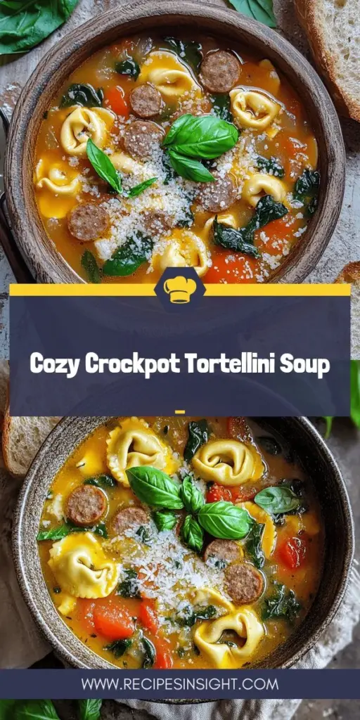 Savor the rich flavors of Crockpot Sausage Tortellini Soup, your new favorite easy dinner option! Packed with Italian sausage, cheese tortellini, and fresh veggies, this recipe is perfect for busy weeknights. Just set the ingredients in your slow cooker and let it create a comforting meal while you go about your day. Ready to impress your family? Click through for the full recipe and discover how simple and delicious dinner can be!