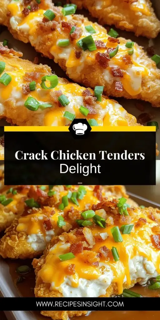 Elevate your dinner game with this irresistible Crack Chicken Tenders Recipe that everyone will love! These juicy, crispy tenders are loaded with creamy ranch flavor, melted cheddar, and crunchy bacon bits, making them a must-try dish. Perfect for busy weeknights or as a kid-friendly favorite, this recipe guides you through creating mouthwatering chicken tenders from scratch. Click to explore the full recipe and start cooking up a delightful treat for your family!