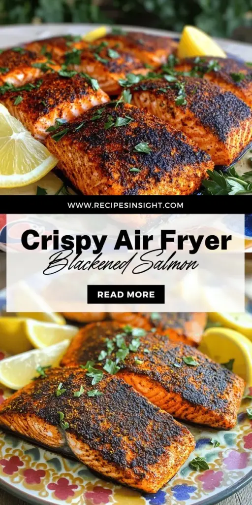 Discover the mouthwatering flavors of air fryer blackened salmon with this easy and healthy recipe! This dish combines the rich taste of salmon with a spicy seasoning blend, all cooked to perfection in an air fryer for less oil and fuss. Perfect for weeknight dinners or meal prep, this quick recipe offers amazing health benefits while delivering unbeatable taste. Click through to explore step-by-step instructions and elevate your cooking today!