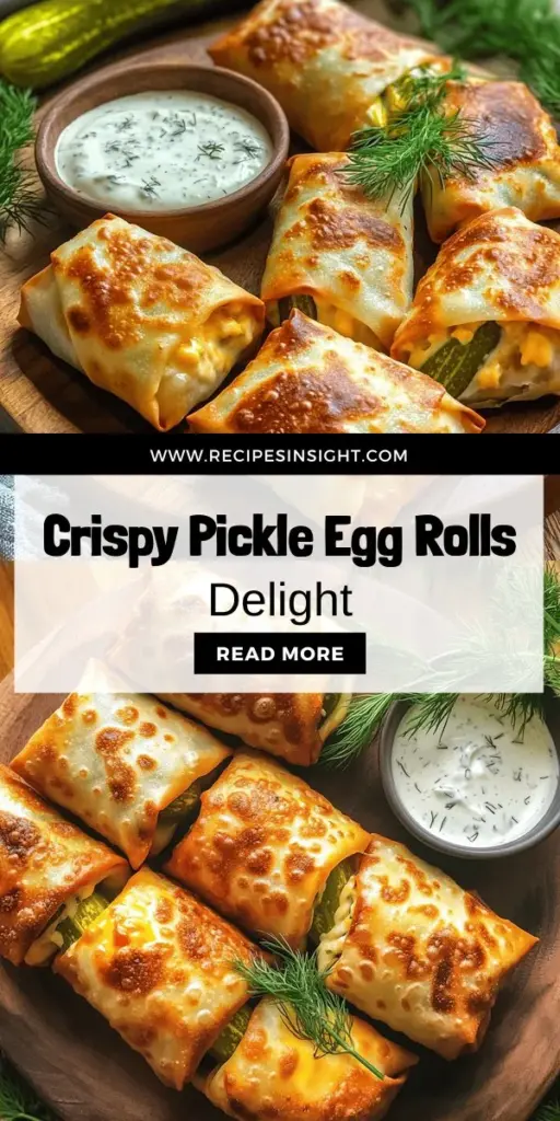 Craving a crispy, savory snack? Discover this quick and easy Air Fryer Pickle Egg Rolls recipe that combines crunchy wrappers with tangy pickle flavor. Perfect for any occasion, these delicious bites are bound to impress your guests. Learn how to make them step-by-step and get creative with fun fillings and dips! Click through to explore the complete recipe and elevate your snacking game today!