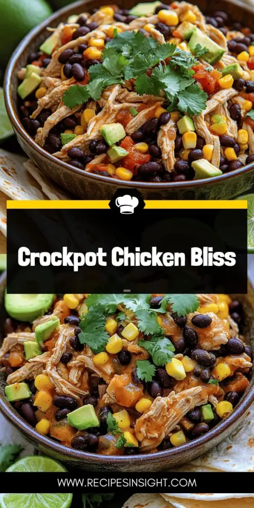 Tired of the dinner rush? Discover the magic of Crockpot Southwest Chicken, a flavorful family meal that's both easy and delicious. This recipe combines tender chicken, beans, corn, and vibrant spices for a hearty dish everyone will love. Learn how to prepare and cook it perfectly with simple steps that save you time. Ready to make mealtime hassle-free? Click through for the full recipe and unleash the delight of this must-have dinner option!