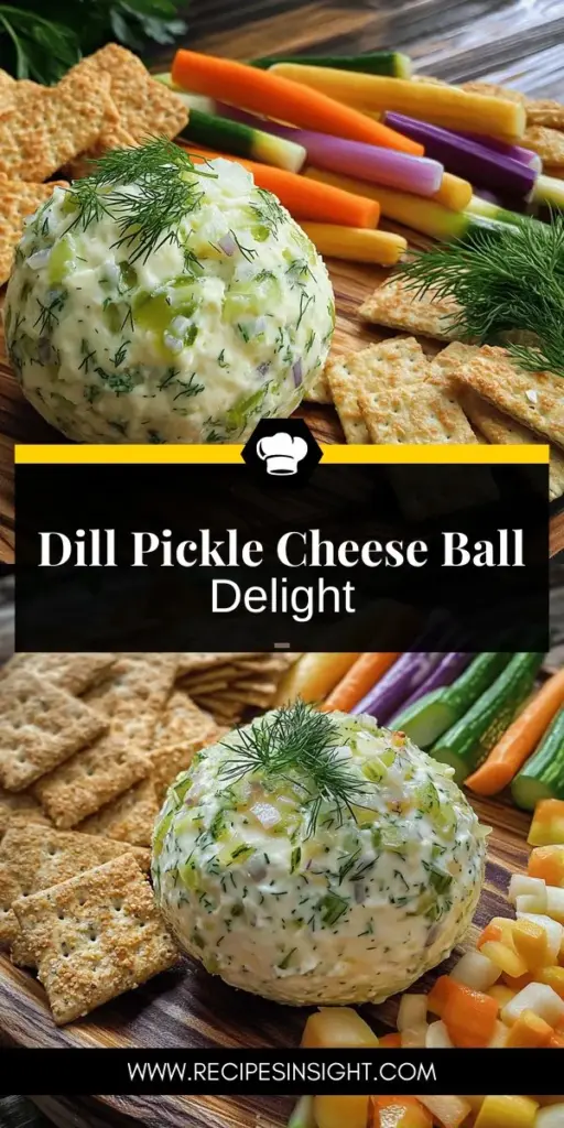 Impress your guests with the delicious Dill Pickle Cheese Ball recipe, the perfect crowd-pleasing appetizer for any occasion! This easy-to-make cheese ball combines creamy cheese, zesty dill pickles, and fresh herbs for a flavor explosion that will leave everyone coming back for more. Ideal for parties or family gatherings, it's a fun dish that invites sharing and conversation. Click through to explore the full recipe and tips for making this delightful treat!