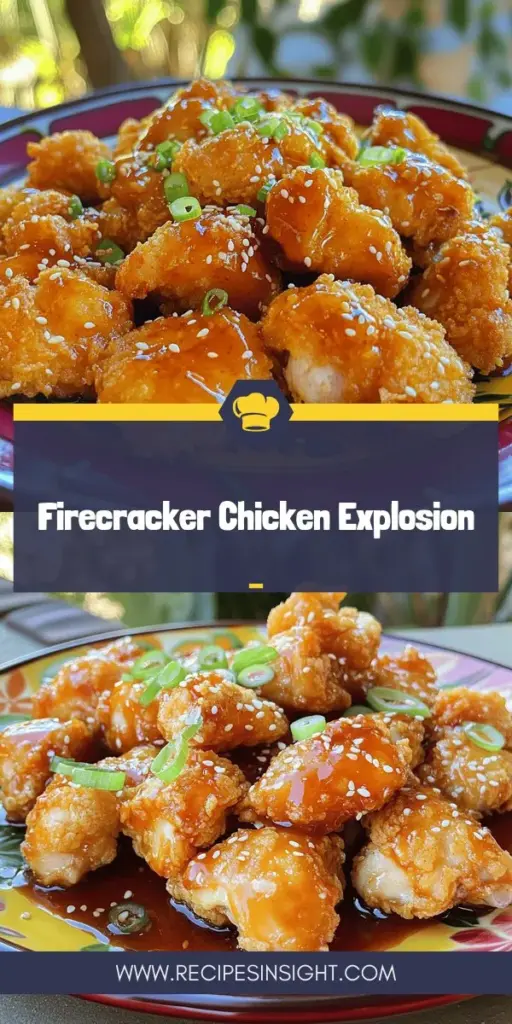 Experience a flavor explosion with Firecracker Chicken, a dish that combines crispy chicken with a tangy sweet chili sauce for a perfect balance of spice and sweetness. This versatile recipe is ideal for quick weeknight dinners or impressive gatherings, and it's easy to customize! Dive into this delicious step-by-step guide to create your own mouthwatering Firecracker Chicken at home. Click through to discover how to whip up this standout dish that everyone will love!