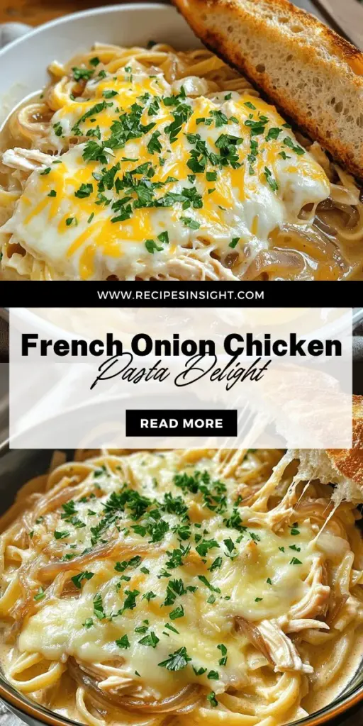 Discover the comforting delight of French Onion Chicken Pasta, a dish that combines the rustic flavors of classic French onion soup with hearty pasta and juicy chicken. Perfect for family dinners or cozy gatherings, this recipe is simple to follow and packed with flavor from caramelized onions, creamy sauce, and melty cheese. Click to explore how to make this delightful meal that will warm your heart and please your taste buds!