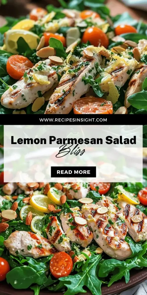 Discover the tangy and savory goodness of Lemon Parmesan Chicken Salad, the ultimate refreshing and nutritious meal! This vibrant salad features grilled chicken, fresh greens, and a creamy Greek yogurt dressing that you can whip up easily. Packed with lean protein and vitamins, it's perfect for lunch, dinner, or meal prep. Click through to explore the recipe and elevate your salad game today!