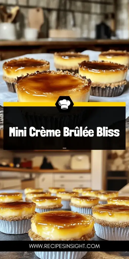 Indulge in the delectable delight of Mini Crème Brûlée Cheesecakes! This irresistible dessert combines silky cheesecake with a caramelized sugar topping, offering a unique twist on two classic treats. Perfect for any occasion, these mini desserts are easier to make than you think! Explore the full recipe and impress your guests with this charming and delicious dessert. Click now to discover how to make these amazing mini cheesecakes!