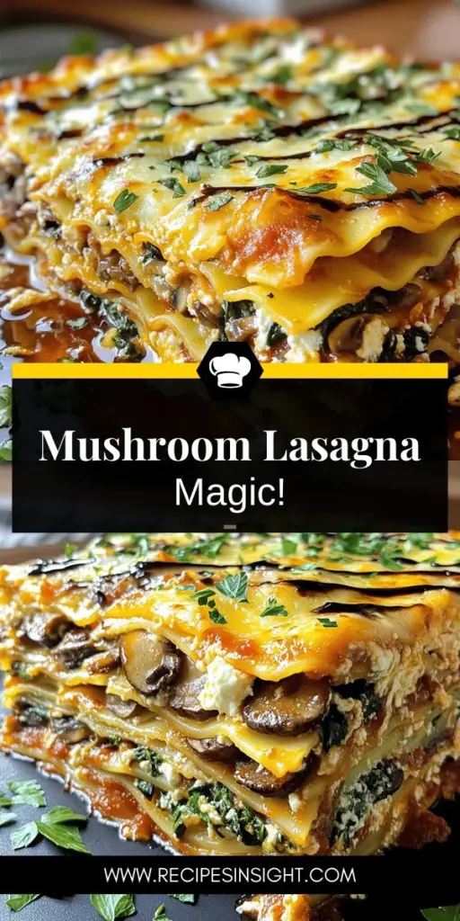 Discover the ultimate comfort food with this mouthwatering mushroom lasagna packed with rich flavor and delightful texture. Learn how to combine hearty mushrooms, creamy cheeses, and layered pasta for a dish that will impress everyone at your table. This easy recipe features tips on ingredient selection, layering techniques, and cooking methods for perfect results. Click through to explore the full recipe and elevate your mealtime!