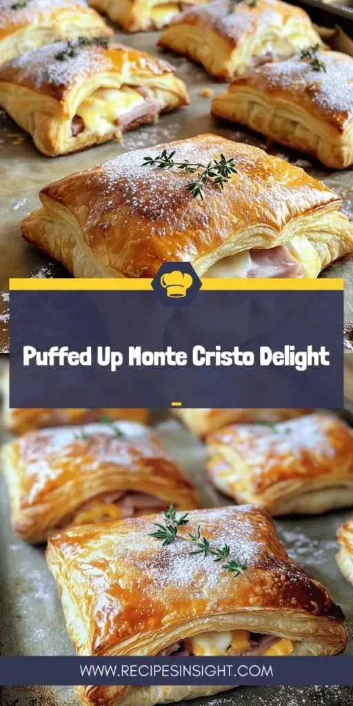 Discover a delicious twist on a classic with our Monte Cristo Puff Pastry recipe! This innovative take wraps savory turkey, ham, and Swiss cheese in flaky puff pastry for a mouthwatering treat perfect for brunch or lunch. Easy to make and visually stunning, it’s a delightful dish that’s sure to impress your guests. Click through to explore the detailed recipe and elevate your cooking game today!