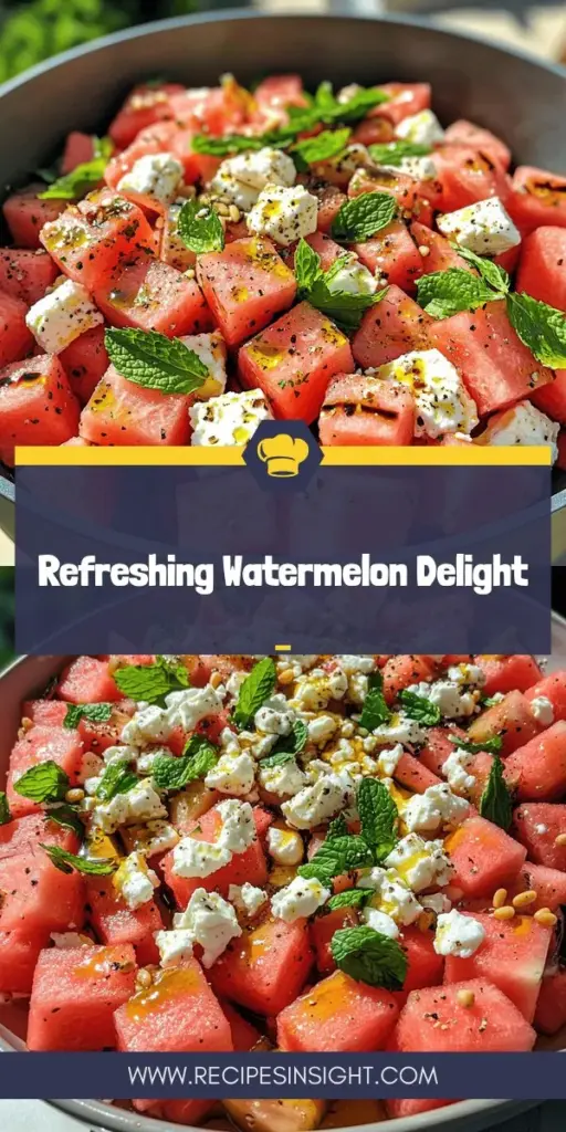 Cool off this summer with a refreshing watermelon salad that's bursting with flavor and easy to make! This perfect dish combines sweet watermelon with creamy feta and zesty lime, making it an ideal choice for barbecues or picnics. Discover unique variations, simple preparation tips, and delicious dressing ideas that will impress your guests. Click through for the full recipe and enjoy a vibrant, healthy addition to your summer table!