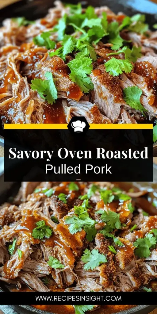 Discover the secrets to making mouthwatering oven roasted pulled pork with this easy-to-follow guide. Learn how to choose the best pork shoulder, master flavorful marinades, and achieve that perfect tender texture everyone will rave about. Whether for a family gathering or just a cozy dinner, this oven roasted pulled pork recipe is sure to impress. Click through to explore the full recipe and elevate your cooking game today!