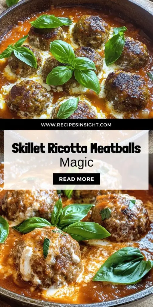 Discover the secret to a deliciously easy dinner with this Savory Skillet Ricotta Meatballs recipe! Combining creamy ricotta cheese and flavorful ground beef, these meatballs are perfect for family meals. Follow the step-by-step guide to create a dish that’s quick, satisfying, and sure to impress. Say goodbye to boring dinners and hello to flavor! Click through to explore the full recipe and start cooking today!