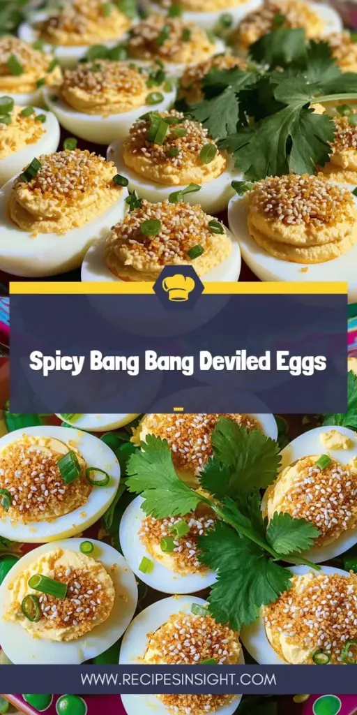 Elevate your appetizer game with this Bang Bang Deviled Eggs recipe! These creamy, spicy deliciousness combines classic flavors with a fiery twist, creating a crowd-pleasing treat that's perfect for any gathering. Discover how to make these mouthwatering deviled eggs with the perfect blend of sriracha, sweet chili, and a dash of creativity. Click to explore the full recipe and impress your guests with this exciting take on a timeless favorite!