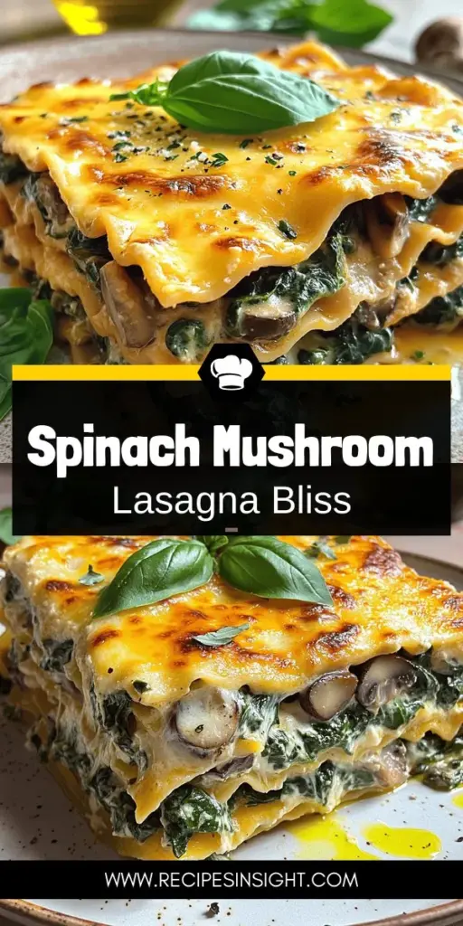 Impress your dinner guests with a delicious Creamy Spinach Mushroom Lasagna that’s packed with flavor and easy to make! This hearty dish features layers of tender lasagna noodles, fresh spinach, and scrumptious mushrooms, all enveloped in creamy ricotta and mozzarella. Follow my step-by-step guide for perfect assembly and baking tips to elevate your meal. Click through to explore the full recipe and bring this delightful lasagna to your table today!