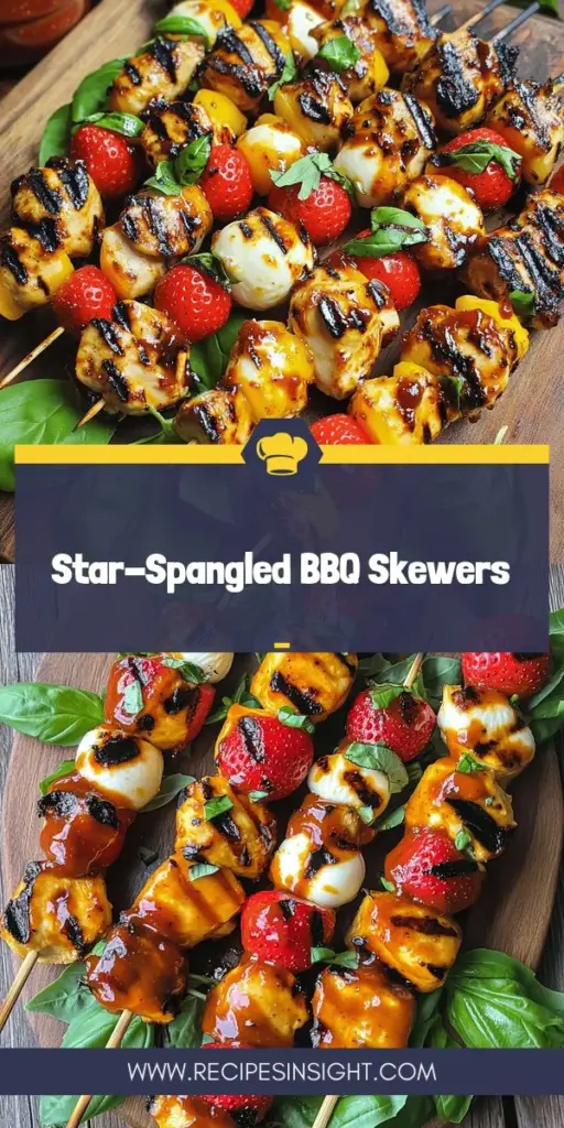 Celebrate your summer gatherings with the delicious Red, White, and BBQ: Star-Spangled Skewers! This vibrant recipe combines grilled chicken, juicy strawberries, and creamy mozzarella, perfectly representing the colors of the American flag. Easy to prepare and bursting with flavor, these skewers are ideal for any festive occasion. Click through to explore this fun recipe and impress your guests with a dish that's as delightful to look at as it is to eat!