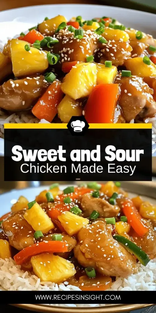 Satisfy your cravings with this delicious Savory Sweet and Sour Chicken recipe! This easy dish pairs juicy chicken with vibrant veggies and sweet pineapple for an unforgettable flavor experience. Follow simple steps to create the perfect balance of sweet and tangy in your homemade version. Ready to impress your family at dinner? Click through to explore the full recipe and make this delightful meal today!