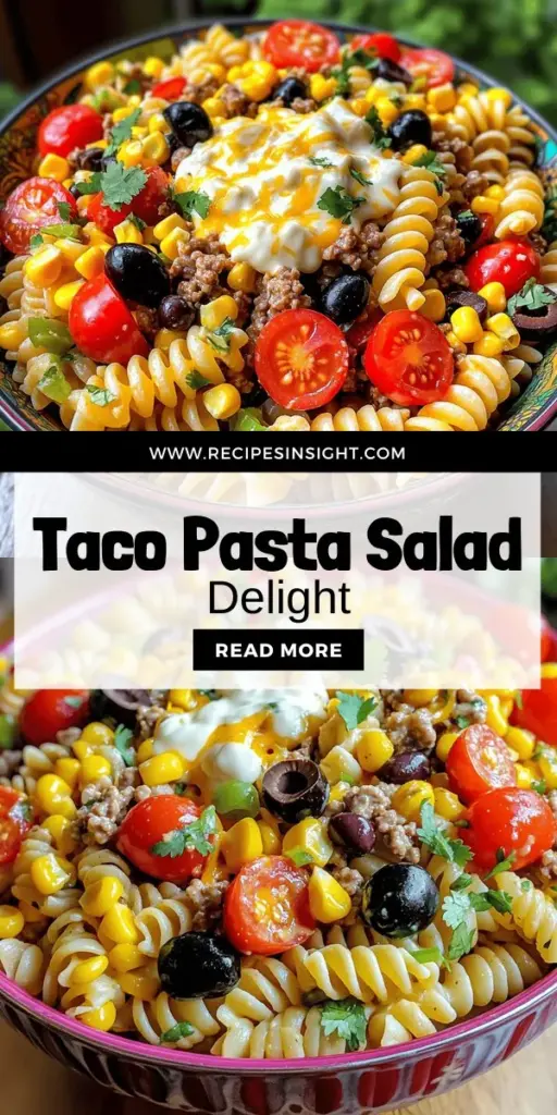 Enjoy a deliciously simple Taco Pasta Salad recipe that's perfect for any occasion! This flavorful dish combines the best of tacos with the comfort of pasta, featuring crunchy veggies, savory meat, and creamy dressing. It's customizable for meat lovers and vegetarians alike, making it a crowd-pleaser. Quick to prepare and visually appealing, this salad is fantastic for potlucks or family dinners. Click through to explore this enticing recipe and elevate your meal planning!