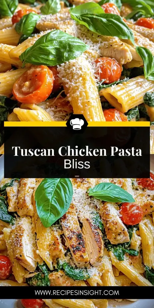 Indulge in the flavors of Italy with Tuscan Chicken Pasta Delight, a creamy and comforting dish that blends tender chicken, hearty penne, and vibrant veggies. This easy recipe is perfect for weeknight dinners or elegant gatherings, making it accessible for cooks of any skill level. Discover how to create this mouthwatering meal that will impress your family and friends. Click through to explore the full recipe and elevate your dinner table today!