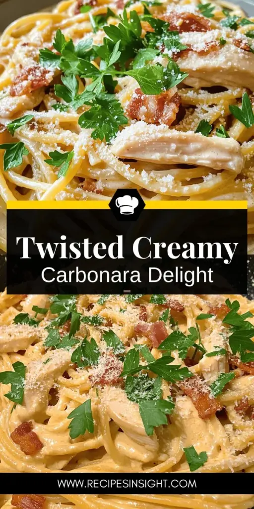 Indulge in the comforting flavors of creamy chicken carbonara with a twist! This delightful recipe takes the classic dish to new heights with tender chicken, crispy bacon, and a hint of smoky paprika. Perfect for family dinners or cozy nights, our step-by-step guide makes it easy to create a velvety, rich sauce that will impress everyone. Don't miss out—click through to explore this mouthwatering recipe and elevate your comfort food game!