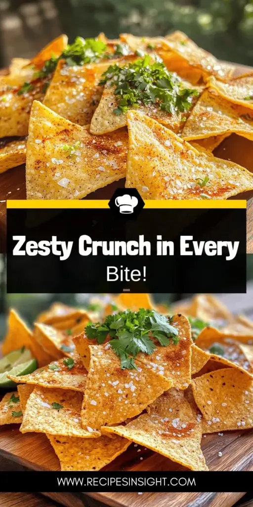 Discover the ultimate homemade snack with our Crunchy Zesty Tortilla Chips recipe! Perfectly seasoned and irresistibly crispy, these chips are easy to make and healthier than store-bought options. Serve them with your favorite dips or enjoy them solo for a flavorful treat. Click through to explore this delicious recipe and elevate your snack game today! Get ready to enjoy every crunchy, zesty bite!