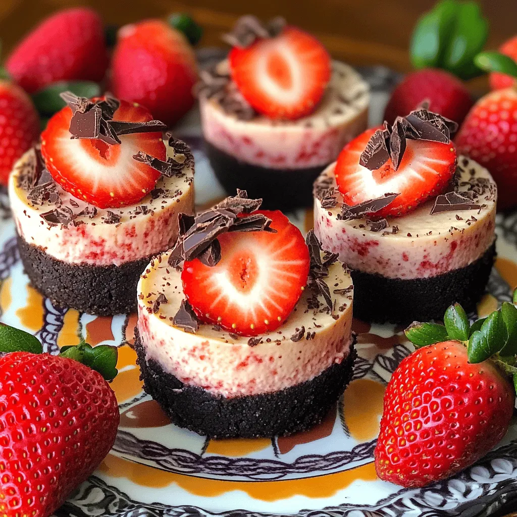 To make chocolate strawberry mini cheesecakes, you need a few key ingredients. Each one plays a special role in creating a rich and creamy dessert.