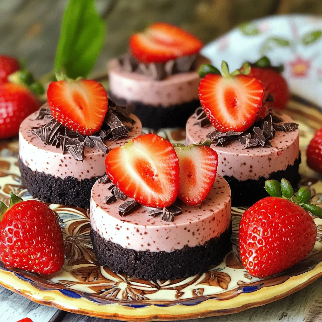 To make chocolate strawberry mini cheesecakes, you need a few key ingredients. Each one plays a special role in creating a rich and creamy dessert.