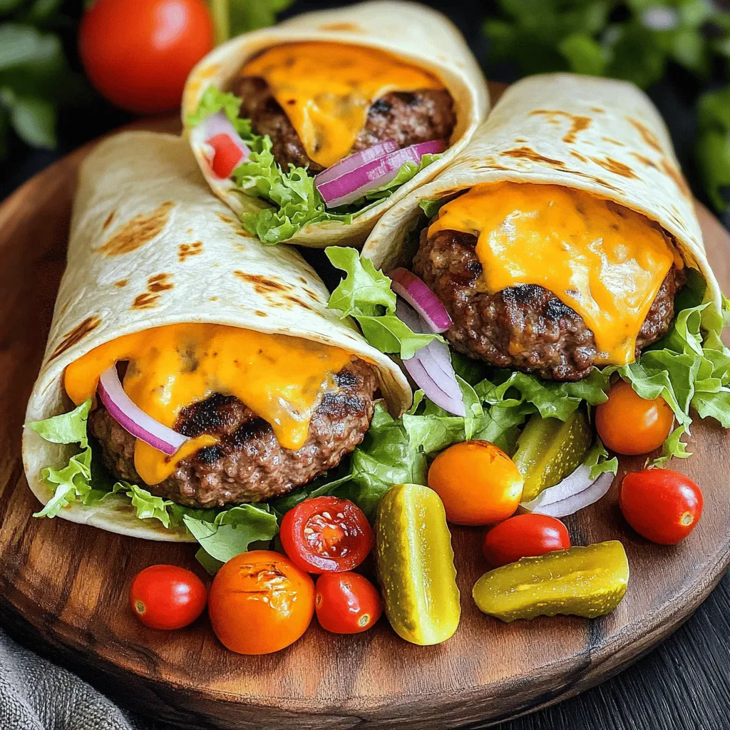 To make grilled cheeseburger wraps, start with essential ingredients. You need 1 pound of ground beef. I suggest using an 80/20 blend for the best flavor. Next, grab 1 cup of shredded cheddar cheese. This will melt nicely on the beef. You also need 4 large tortillas. Whole wheat or flour works well.