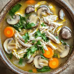 For a great rotisserie chicken soup recipe, you need simple ingredients. You will want to start with a rotisserie chicken. Shredding the chicken saves time and adds flavor. Next, grab some mushrooms. They add a rich taste to the soup. I like to use cremini or button mushrooms.