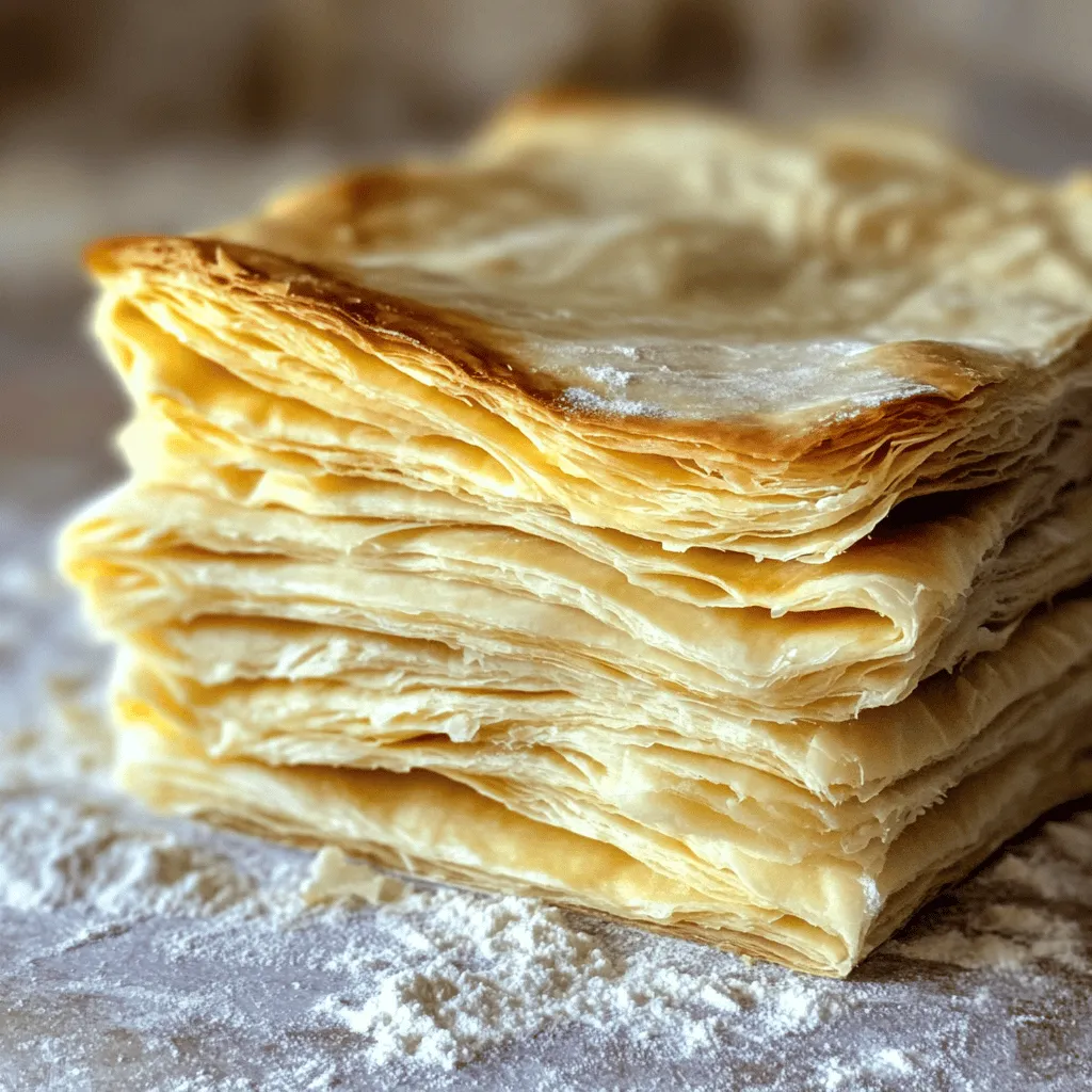 To make homemade puff pastry, you need just a few key ingredients. The main ingredient is all-purpose flour. This gives the dough its structure. You also need salt to enhance the flavor and sugar to add a hint of sweetness.