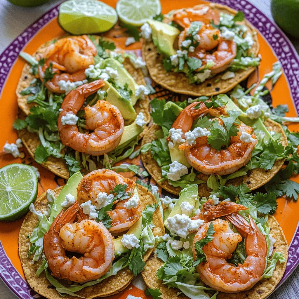 To make spicy shrimp tostadas, fresh ingredients are key. Start with large shrimp, about one pound. I always choose shrimp that is peeled and deveined for ease. This saves time and makes cooking simpler.