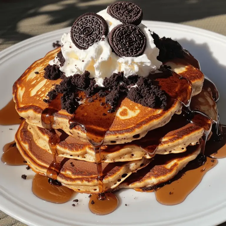 Oreo pancakes are a fun twist on the classic breakfast dish. They mix the soft, fluffy texture of pancakes with the sweet, chocolatey flavor of Oreo cookies. This unique blend creates a tasty treat that everyone loves.