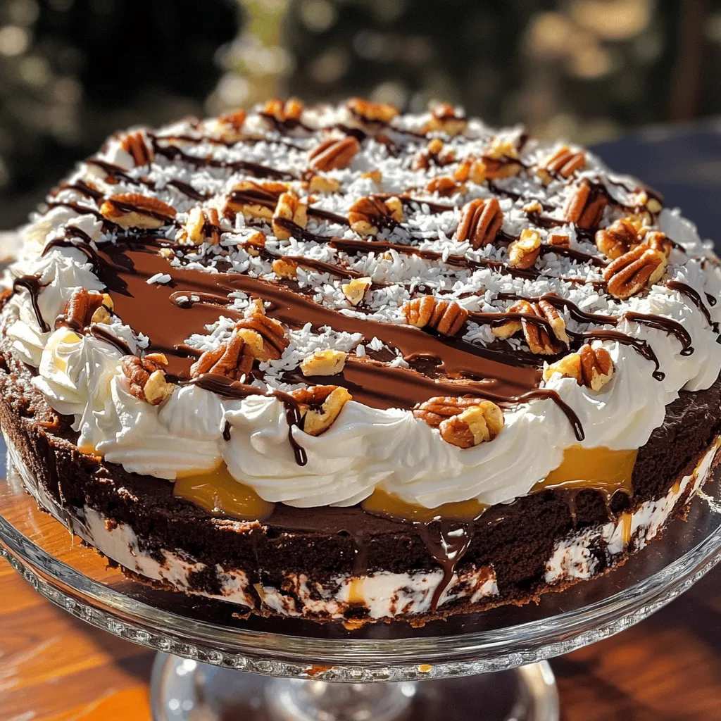 German chocolate poke cake stands out for its rich, sweet flavor and moist texture. This cake is a decadent German chocolate dessert. It uses a simple method to create layers of taste. The unique poke cake method lets flavors seep deep into the cake. This adds to the excitement of each bite.