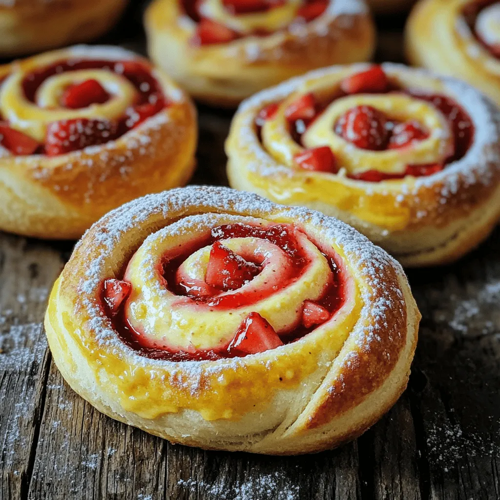 To make strawberry cheesecake sweet rolls, you need simple yet tasty ingredients. Here’s what you will need for your easy strawberry cheesecake rolls recipe.