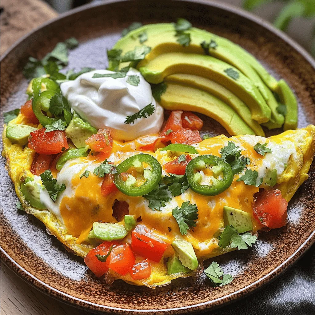 To make a great Mexican omelette, start with some basic ingredients. You need 4 large eggs and 1/4 cup of milk. These form the base of your omelette. Then, add 1/2 cup of diced tomatoes for freshness. Include 1/4 cup of diced bell peppers, both red and green, for color and crunch.