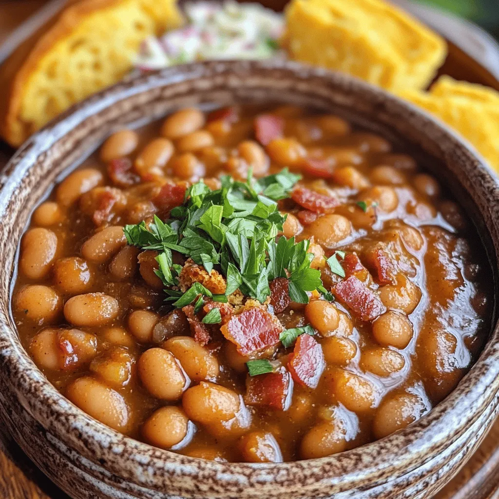 The heart of simple country baked beans lies in its key ingredients. You need dried navy beans, which are small and creamy. They become soft and absorb flavors well. For a traditional baked beans taste, you’ll want to add chopped bacon for that smoky profile.