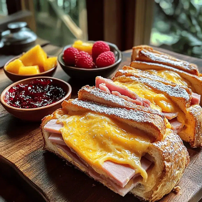 The Monte Cristo sandwich is a tasty mix of sweet and savory. It combines ham, turkey, and cheese, all hugged between two slices of bread. This sandwich then gets dipped in egg batter and fried until golden. It’s like a French toast sandwich, but with meats and cheese.