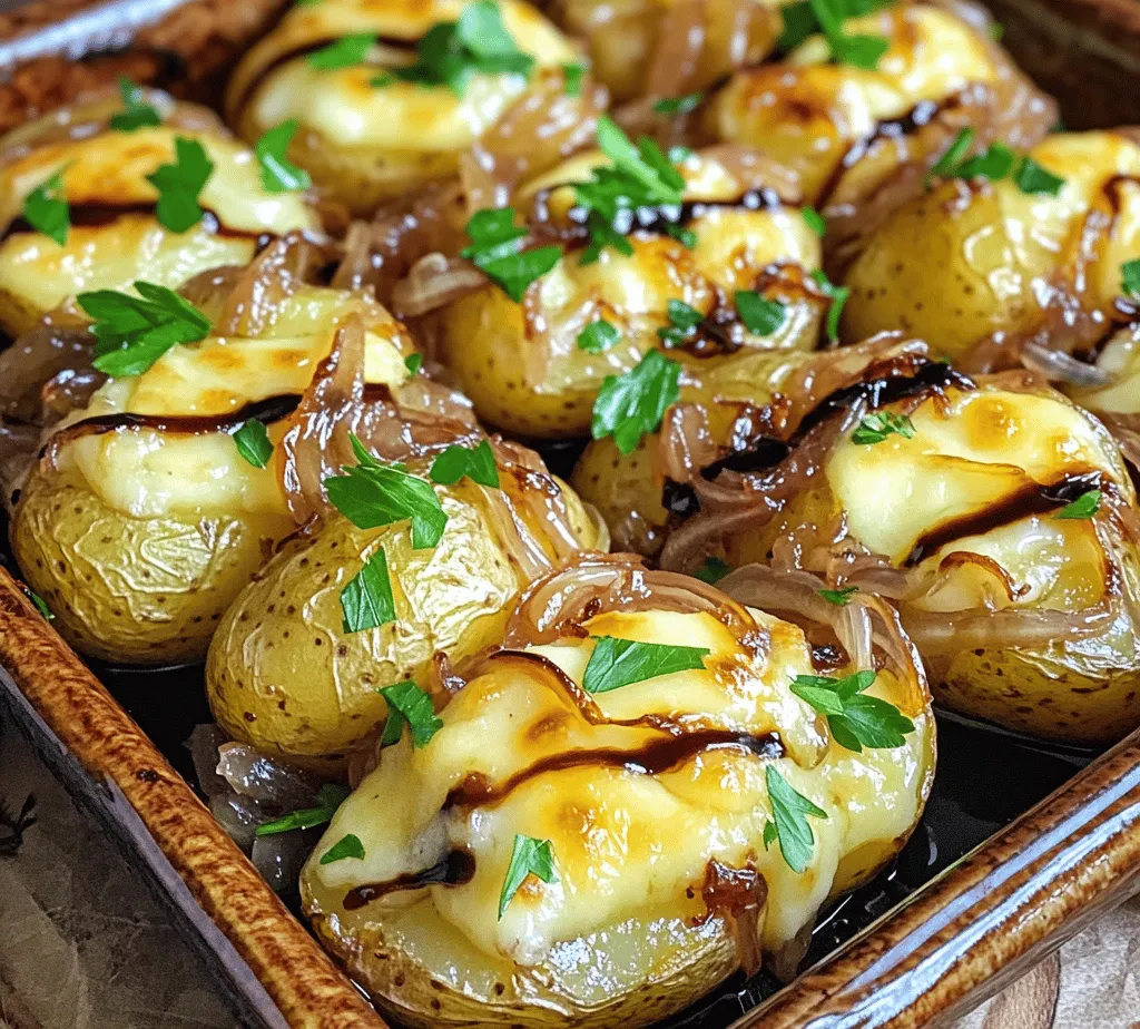 French Onion Roasted Potatoes is a delectable dish that beautifully melds the comforting flavors of classic French onion soup with the heartiness of roasted potatoes. This dish is an ideal comfort food, perfect for any occasion, whether it’s a cozy family dinner, a festive holiday gathering, or even a casual get-together with friends. The sweet, caramelized onions provide a rich depth of flavor that pairs perfectly with the earthy, savory notes of roasted potatoes, while melted cheese adds a luscious, creamy texture that elevates the dish to new culinary heights.