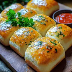 Garlic bread rolls are warm, fluffy rolls infused with garlic and herbs. They are easy garlic rolls that everyone loves. Their buttery taste and rich garlic flavor make them a favorite. Families enjoy them at gatherings, parties, and dinners.