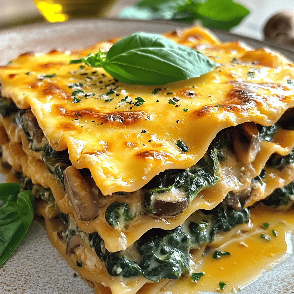 To make a creamy spinach mushroom lasagna, you need simple, fresh ingredients. The key items include: