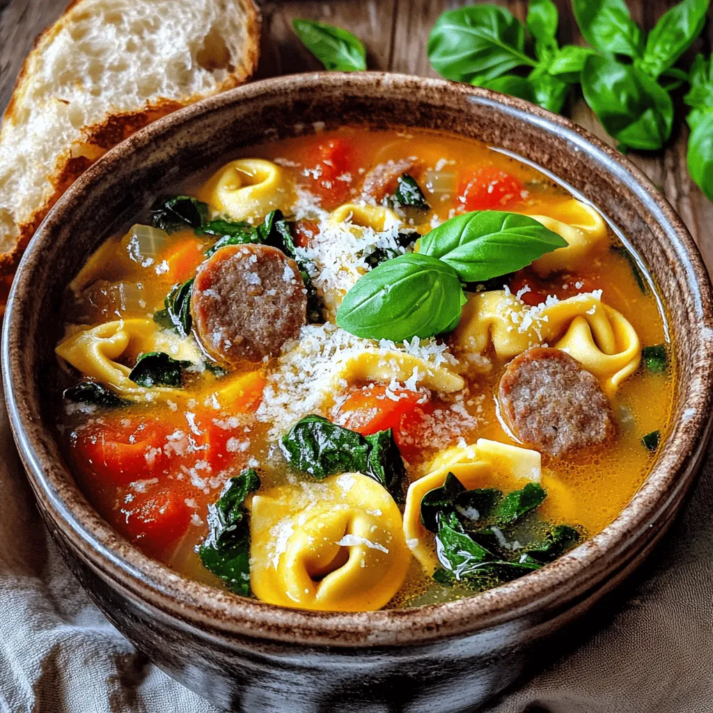 To make a great crockpot sausage tortellini soup, you need key ingredients. Each one adds a special touch.