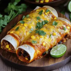 To make easy Tex-Mex beef enchiladas, you need fresh and simple ingredients. The main item is ground beef, which adds rich flavor. You also need one small diced onion and two minced garlic cloves. A tablespoon of olive oil helps sauté the onion and garlic.