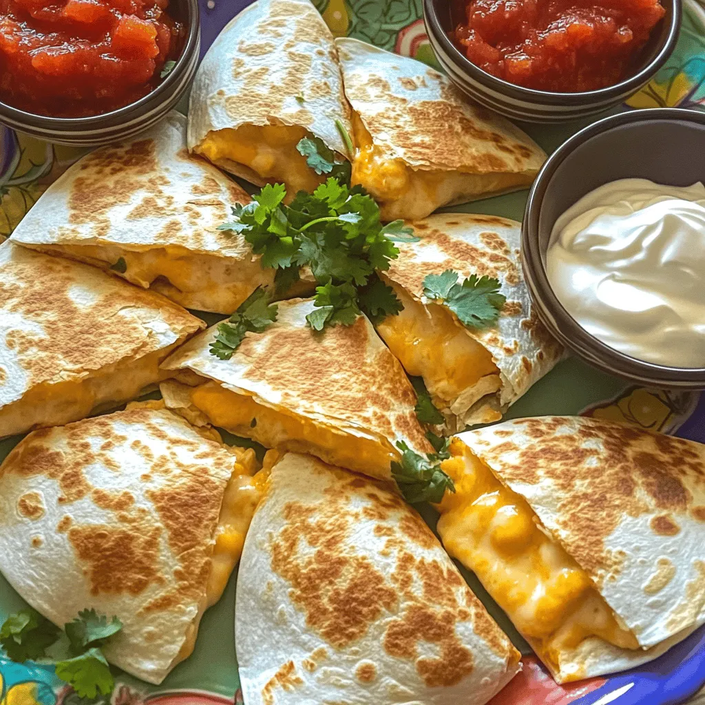 Crispy mini cheese quesadillas are small, golden treats filled with melted cheese. They are easy cheese quesadillas that pack a punch of flavor in every bite. Often made with corn tortillas, these quesadillas are quick to cook and fun to eat. You can serve them as snacks, appetizers, or even a light meal.