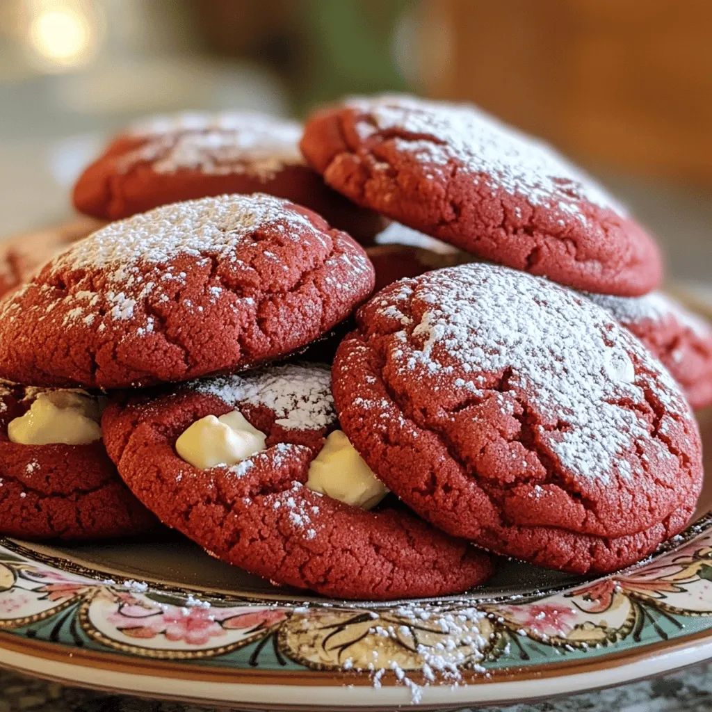 Red velvet gooey butter cookies are a fun twist on the classic gooey butter cookie. They blend the rich flavor of red velvet cake with the soft, chewy texture of butter cookies. The bright red color makes them stand out on any dessert table.