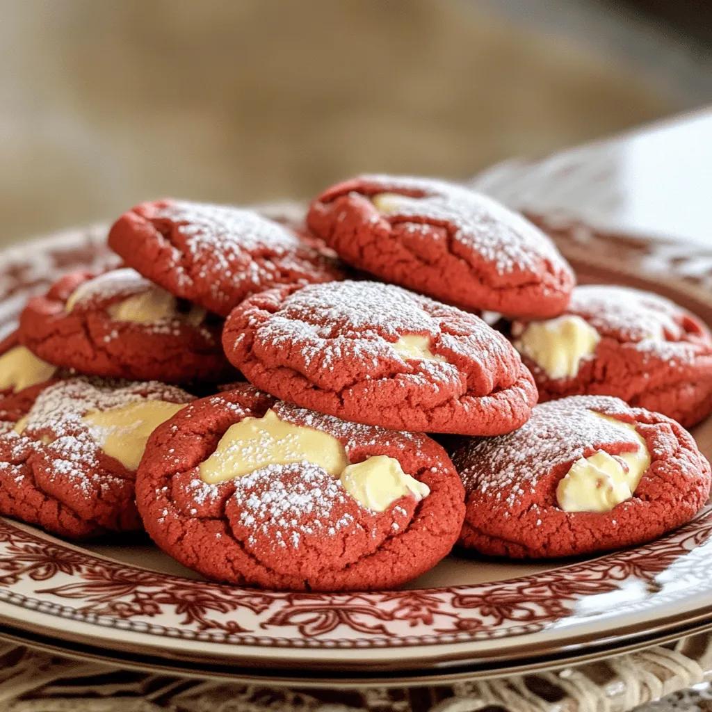 Red velvet gooey butter cookies are a fun twist on the classic gooey butter cookie. They blend the rich flavor of red velvet cake with the soft, chewy texture of butter cookies. The bright red color makes them stand out on any dessert table.