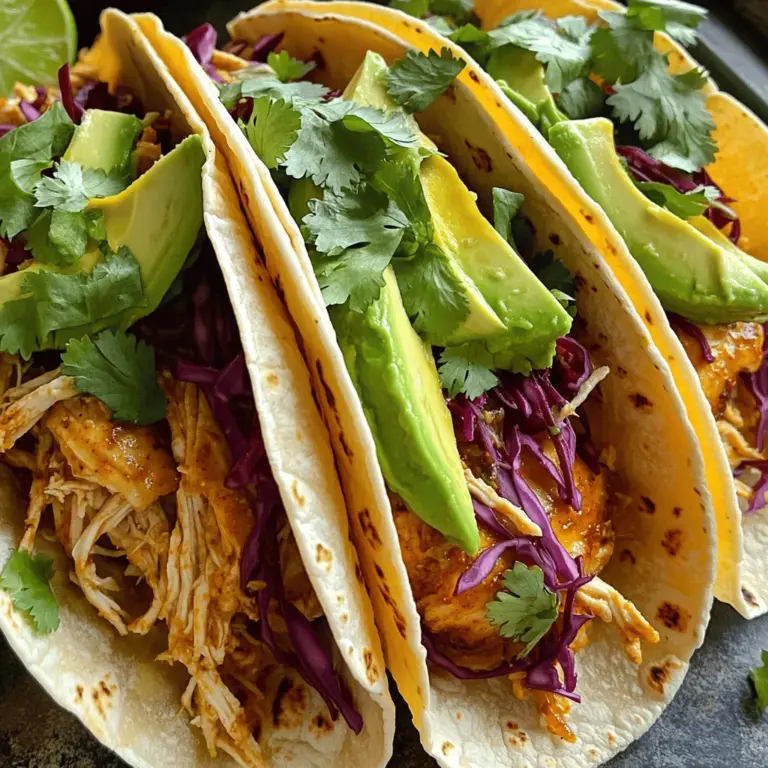 To make tasty chipotle chicken tacos, you need a few key ingredients. First, use 1 pound of boneless, skinless chicken thighs. They stay juicy and flavorful. Next, you’ll need 2 tablespoons of chipotle peppers in adobo sauce. These add a smoky, spicy kick.