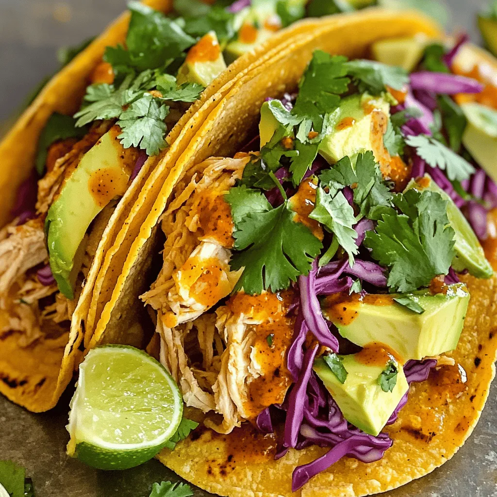 To make tasty chipotle chicken tacos, you need a few key ingredients. First, use 1 pound of boneless, skinless chicken thighs. They stay juicy and flavorful. Next, you’ll need 2 tablespoons of chipotle peppers in adobo sauce. These add a smoky, spicy kick.