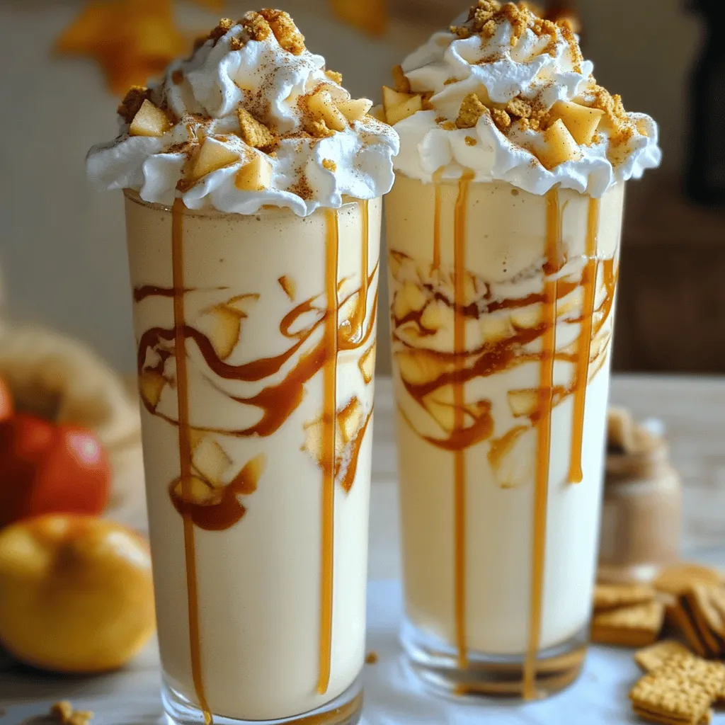 To make a delicious caramel apple pie milkshake, you need simple but key ingredients. The main base starts with vanilla ice cream and whole milk. These give the shake its creamy texture. For the apple pie flavor, you need one medium apple, peeled and diced. A sweet apple like Granny Smith or Honeycrisp works best. Their crispness adds a nice bite to your milkshake.