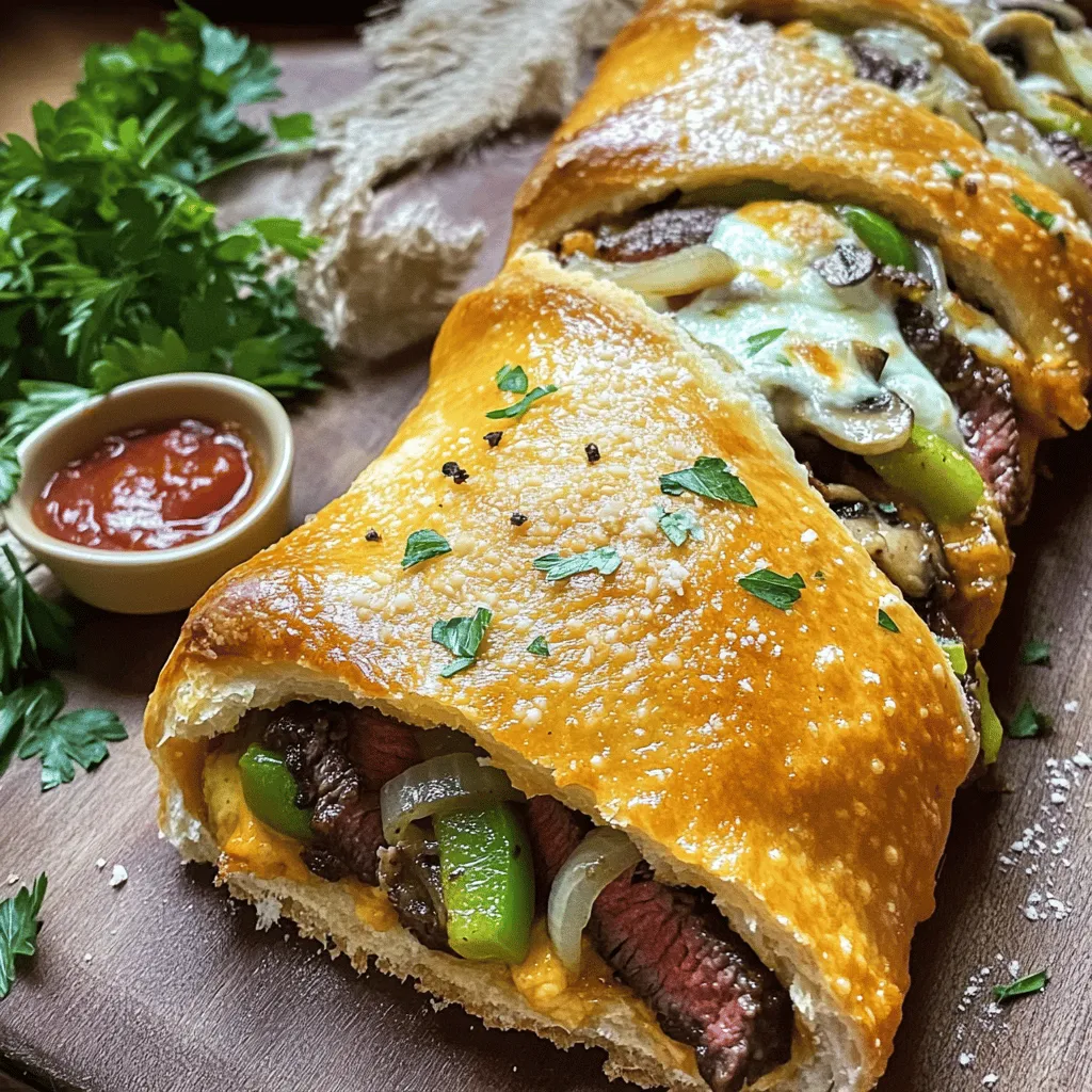 For a great mozzarella cheesesteak recipe, you need a few key ingredients. First, you will need one pound of pizza dough. You can buy it or make it at home. Next, gather olive oil, a small onion, and a small green bell pepper. Slice the onion and pepper thinly.