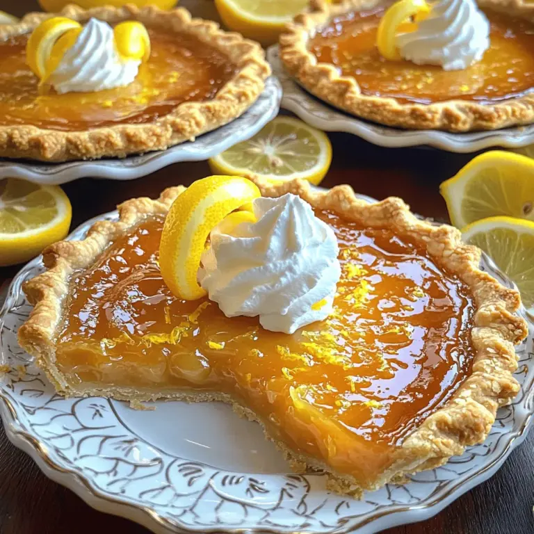 To make a great lemon chess pie, you need some key ingredients. First, you need one unbaked pie crust. You can use store-bought or make your own. Next, gather one cup of granulated sugar. This sugar adds sweetness to balance the tartness of the lemon. You will also need a quarter cup of all-purpose flour. This helps thicken the pie filling.