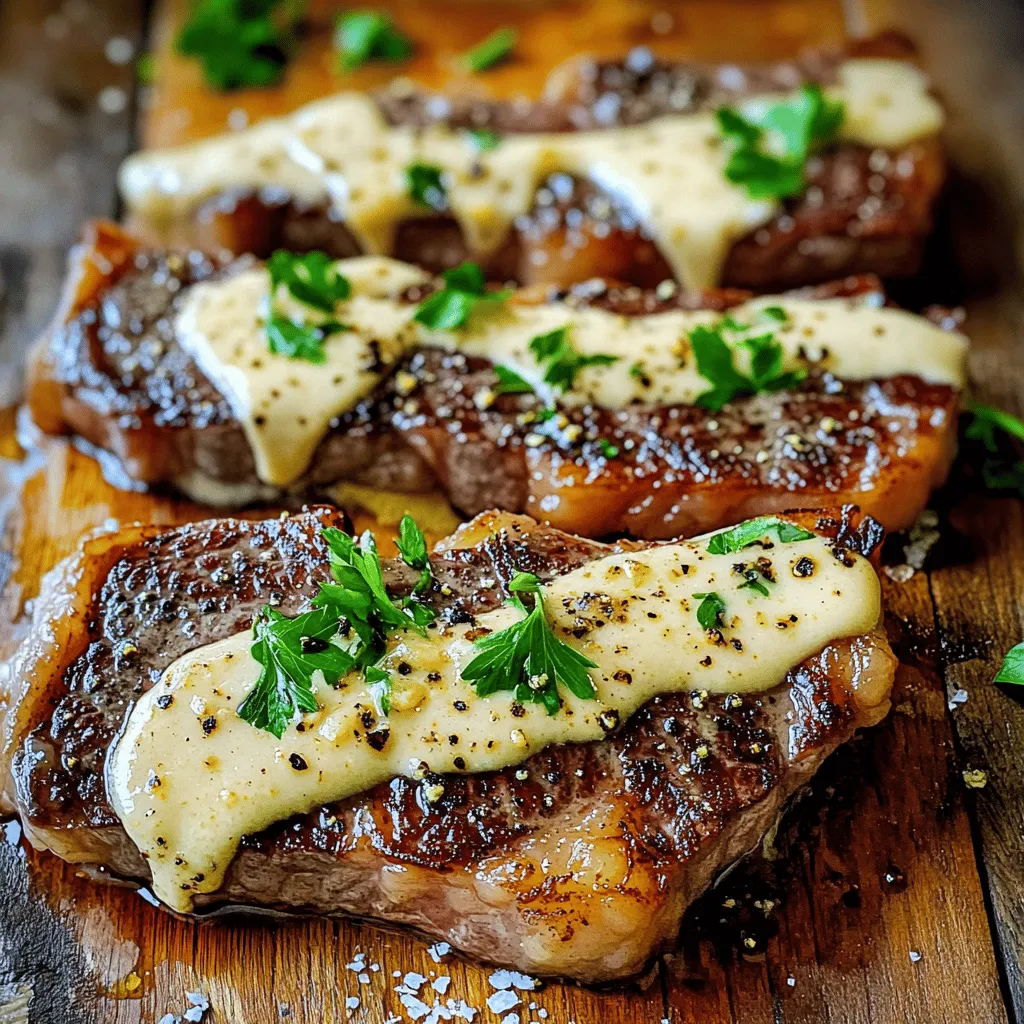 To make a succulent steak with garlic cream sauce, you need just a few key ingredients.